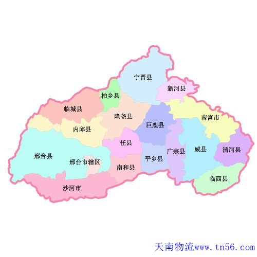 江門到邢臺(tái)物流地圖